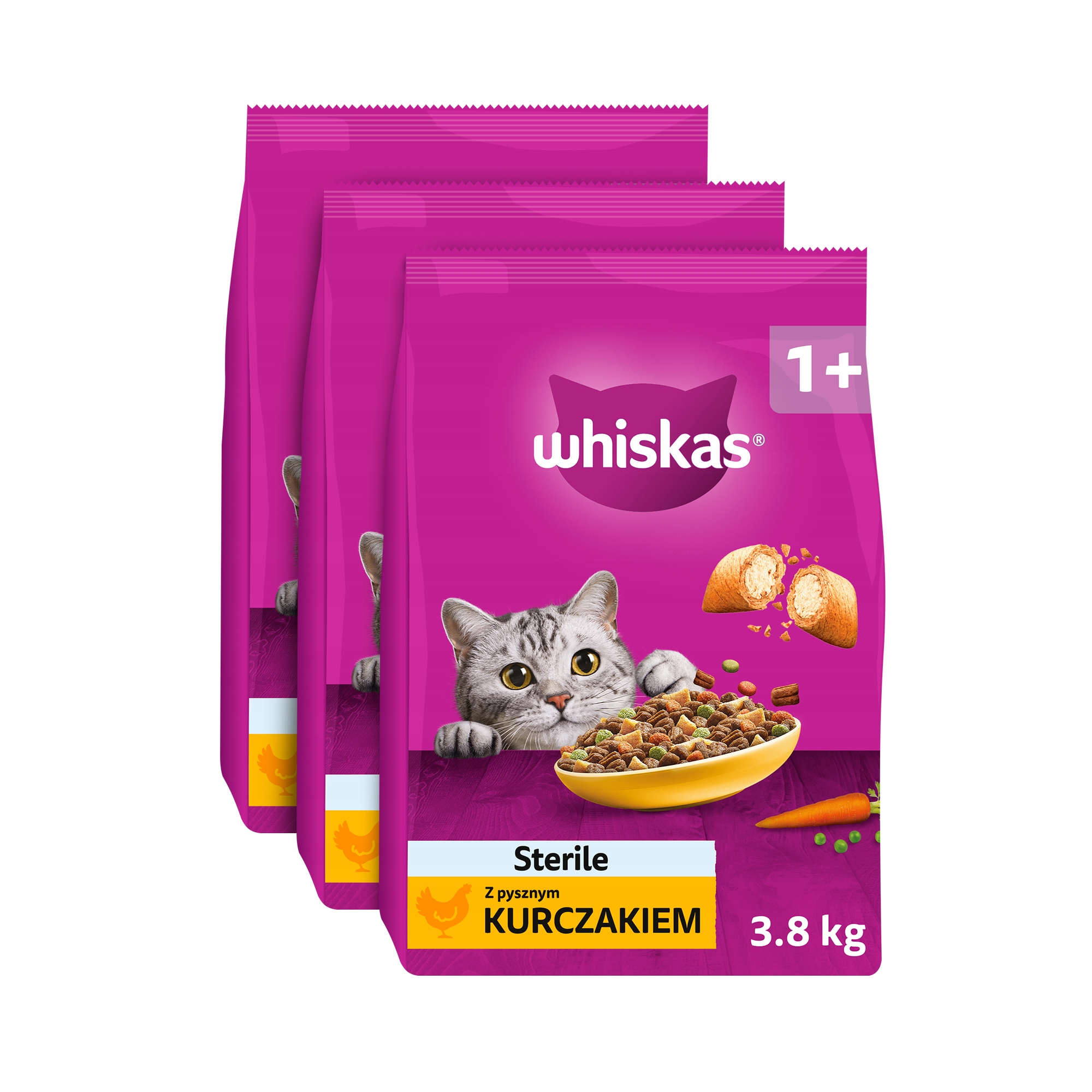 Whiskas Sterile sucha karma dla kota z kurczakiem 3,8 kg