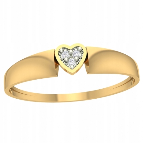 

Złoty Pierścionek Zaręczynowy Serduszko Próba 585