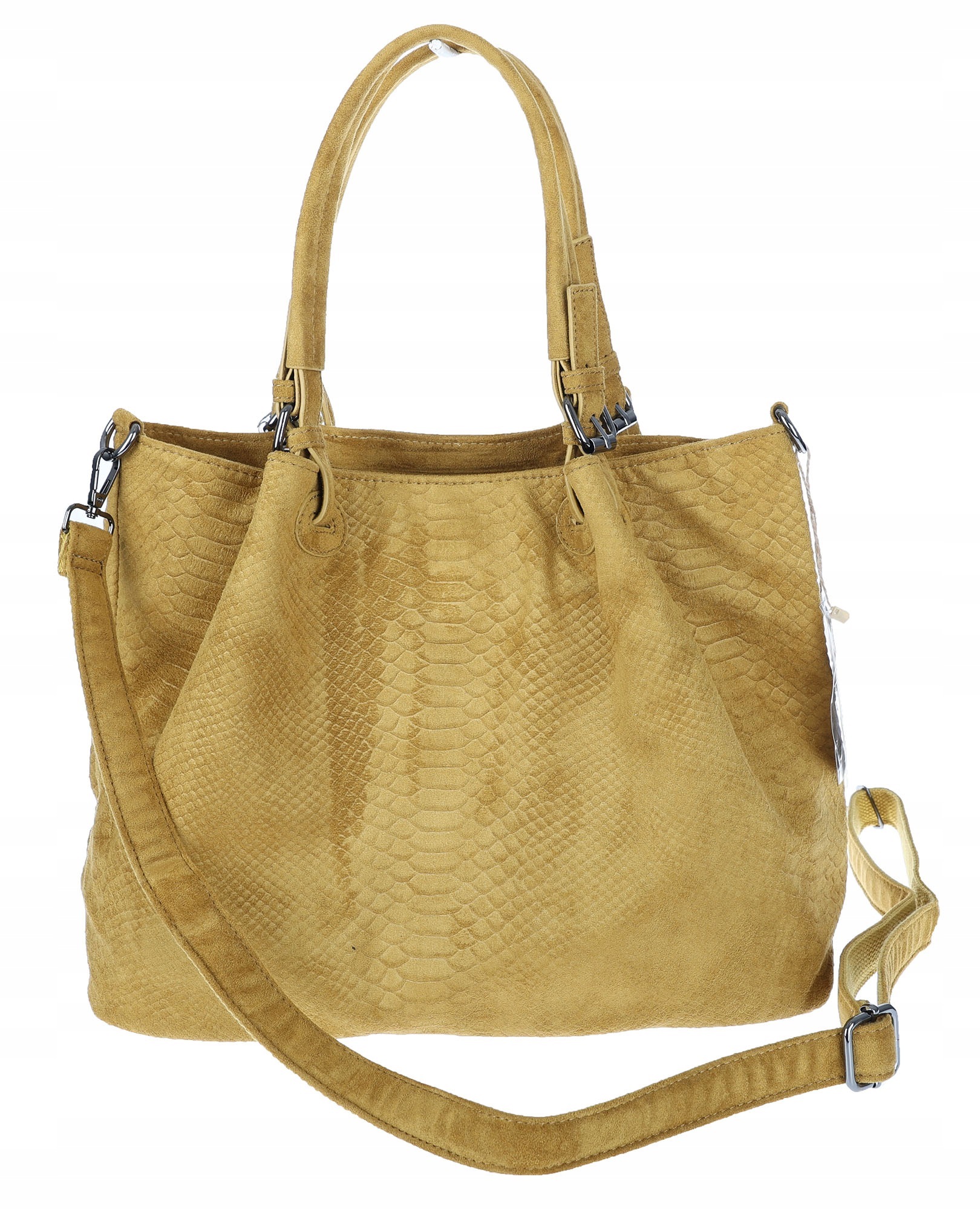 Dámská semišová kabelka shopper přes rameno kabelka přes rameno PB140 Medová