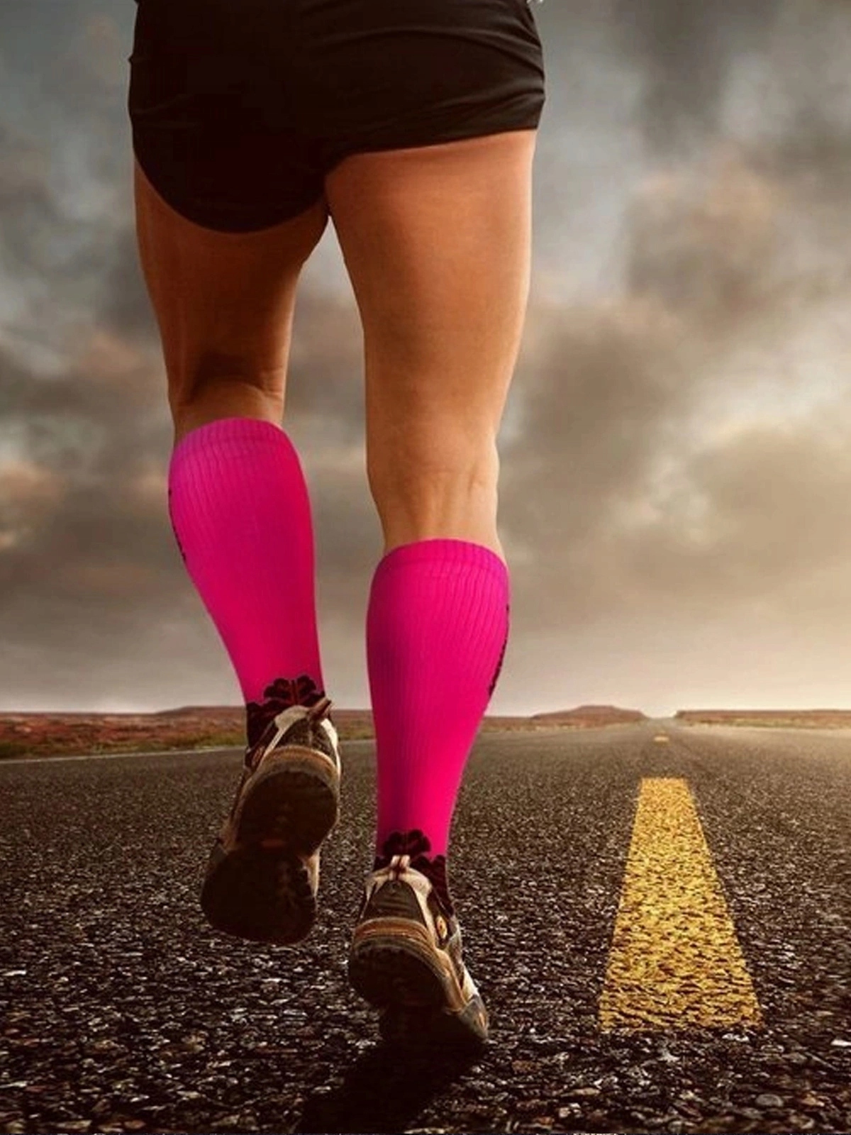 SKARPETY PODKOLANÓWKI SPORTOWE KOMPRESYJNE bieganie trekking długie *43-46 Kolor różowy