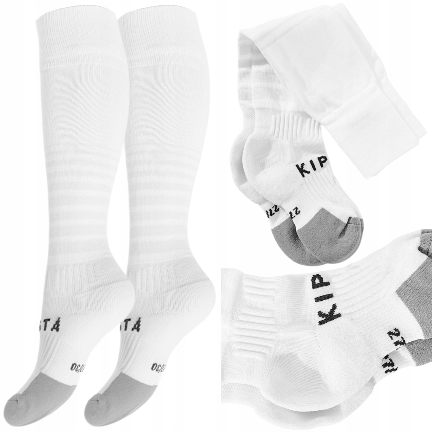 

Skarpety getry Kipsta Club piłkarskie białe 27/30