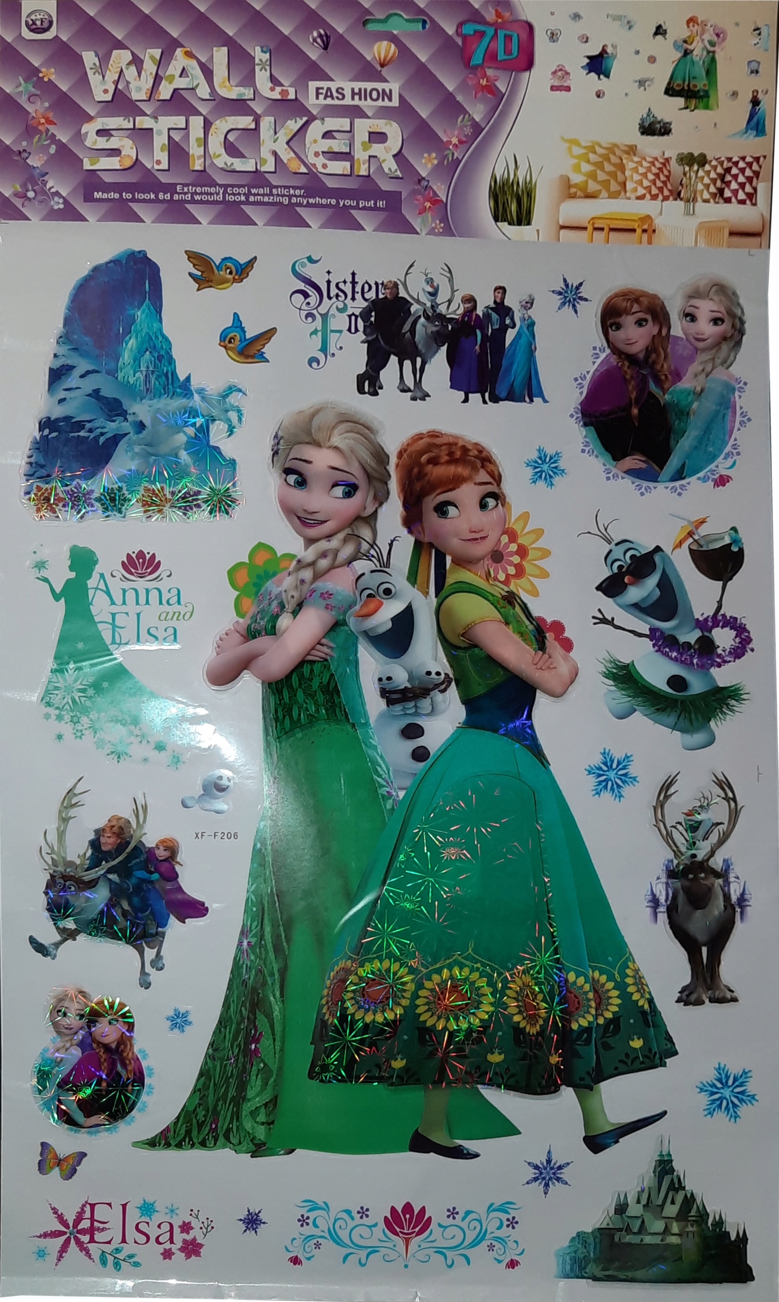 

Naklejki Naklejka Ścienna Frozen Anna Elza Elsa 3D