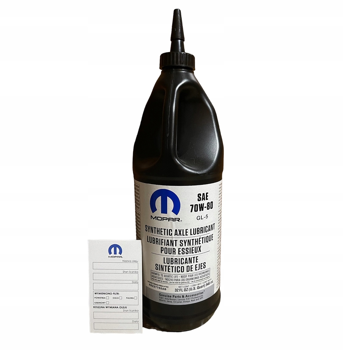 Mopar 70W80 1 Quart 68227765AB Olej Mostu Dwukomorowego