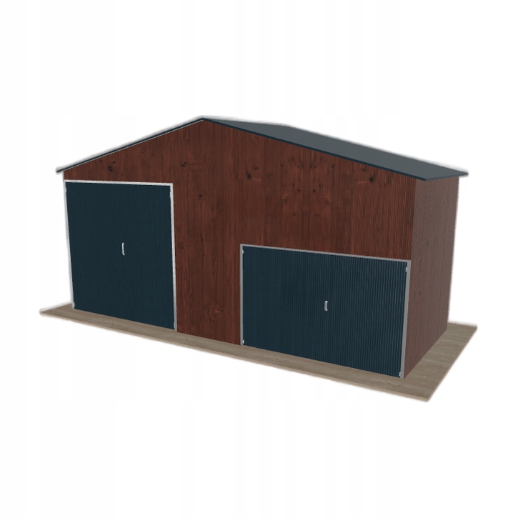 Plechová hala 7.5 x 3 m, sedlová, tmavý ořech, vysoká
