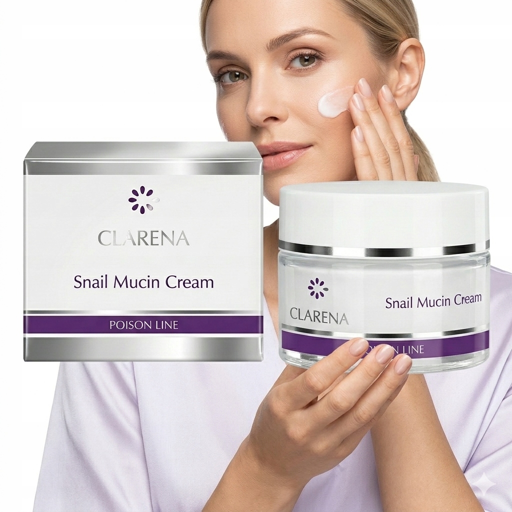 Clarena Poison Snail Mucin Cream Lekki Krem Regenerujący Śluz Ślimaka Moc