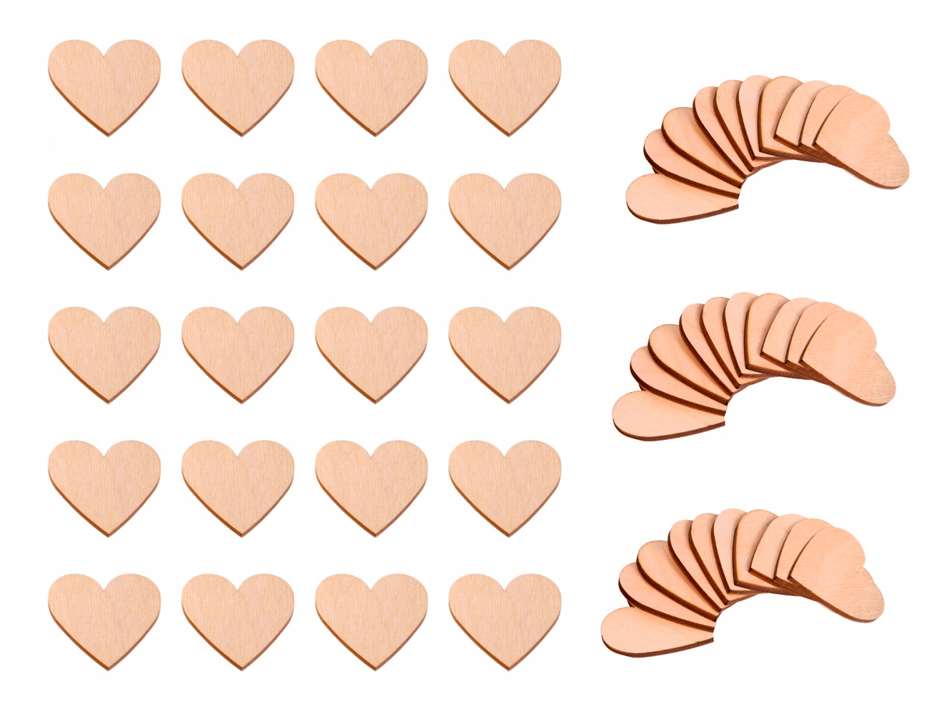 

Drewniane Serce Serca 5cm 50szt ozdoba dekoracja