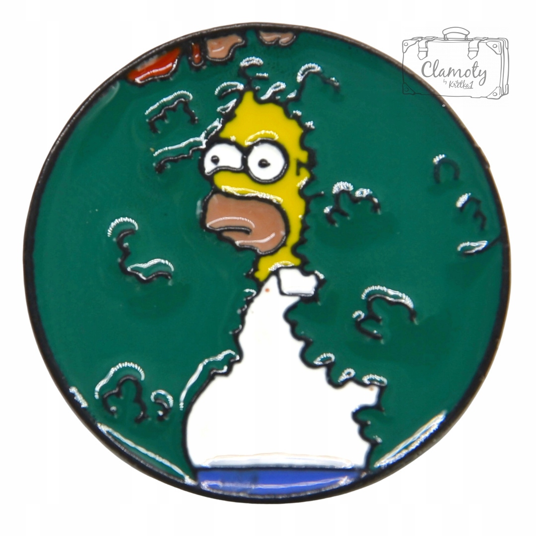 

Przypinka Homer Simpson Krzaki Zielona Metal Pin