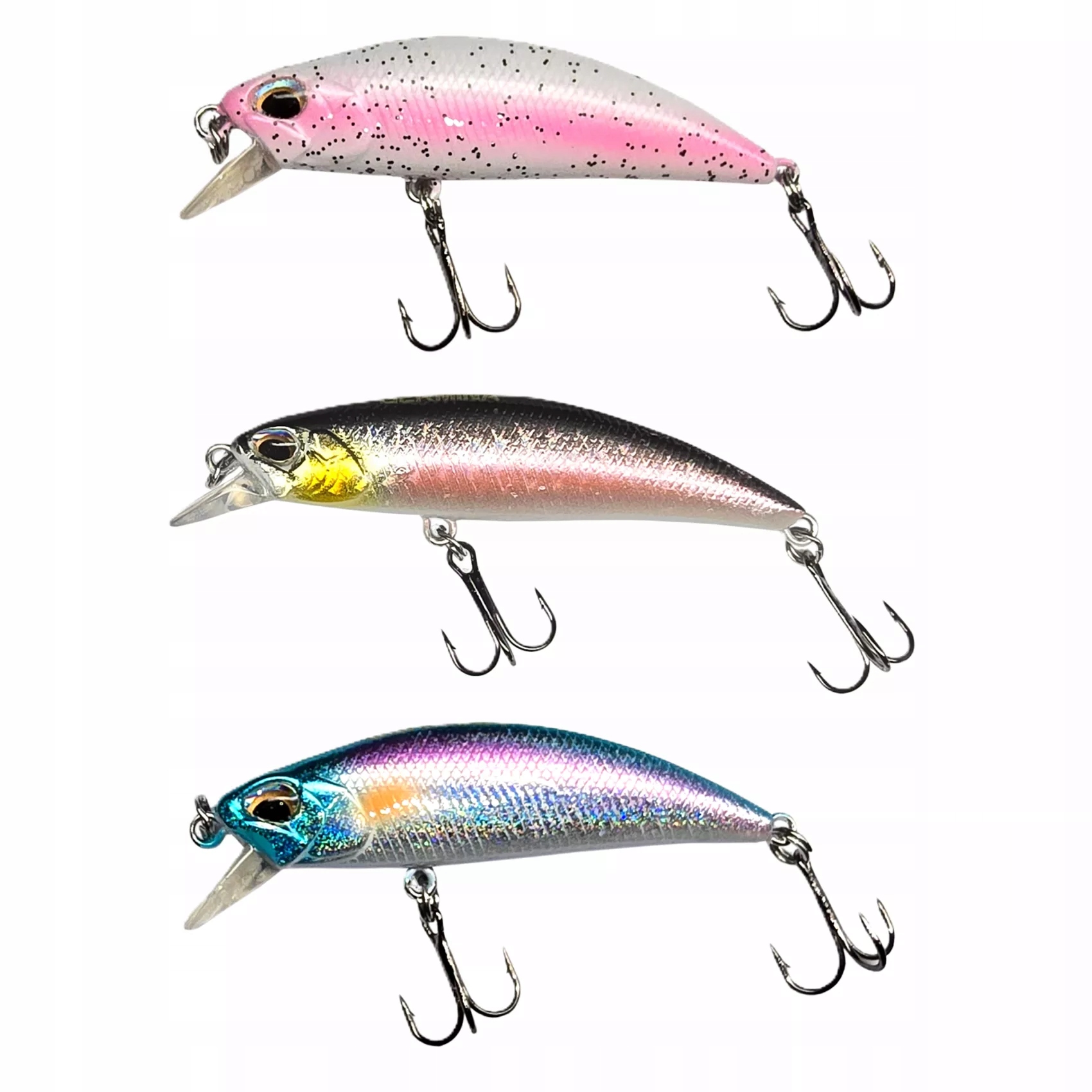 Zestaw 3x Wobler Germina Trout Minnow 6cm Pstrąg Jaź Kleń 0,5-2m