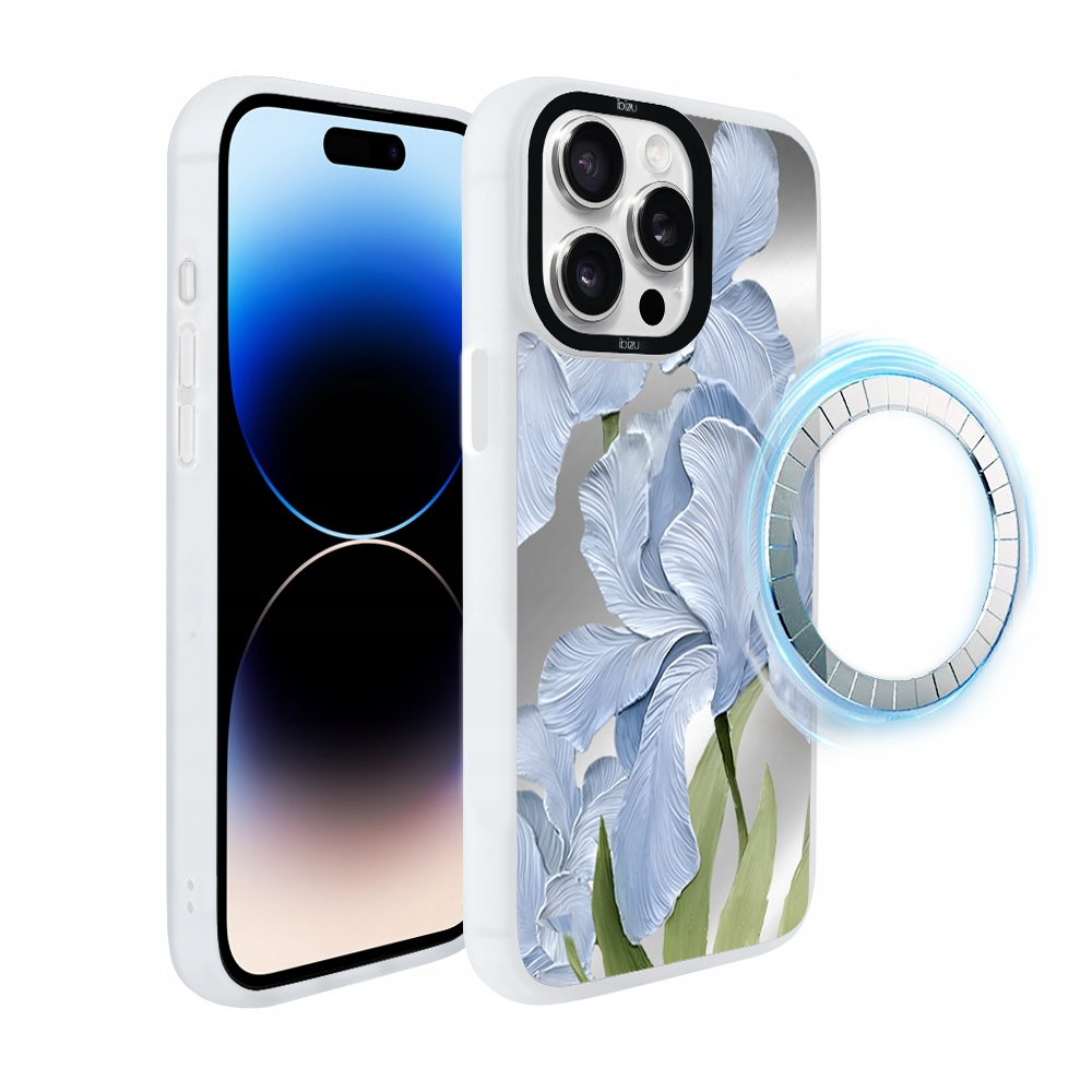 Pouzdro pro iPhone 14 Pro Ibizu DropGuard Matt s MagSafe, modrý iris, bílé