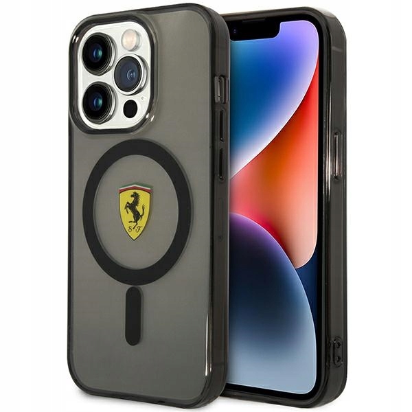 Pouzdro Ferrari FEHMP14LURKK pro iPhone 14 Pro 6,1", černá/černá, hardcase Tra