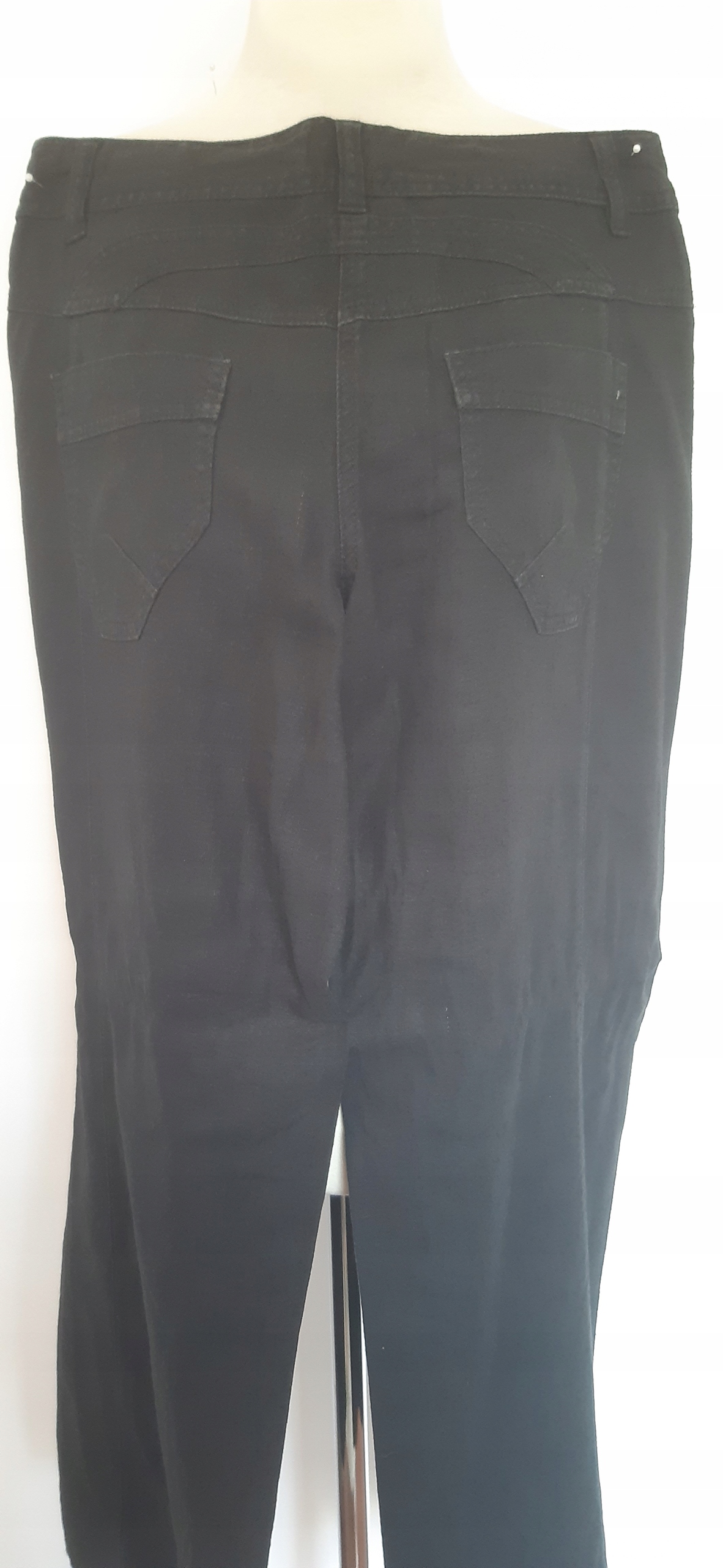 NEXT 36 CZARNE LNIANE SPODNIE SZEROKA NOGAWKA Rozmiar 36