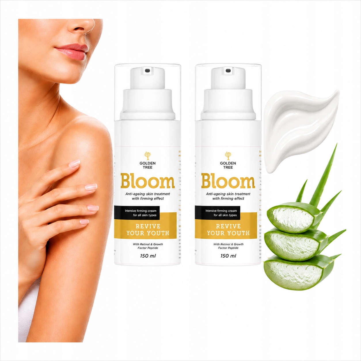 Balsam do ciała Wygładzający Elastyczna Gładka Skóra Golden Tree Bloom 2szt