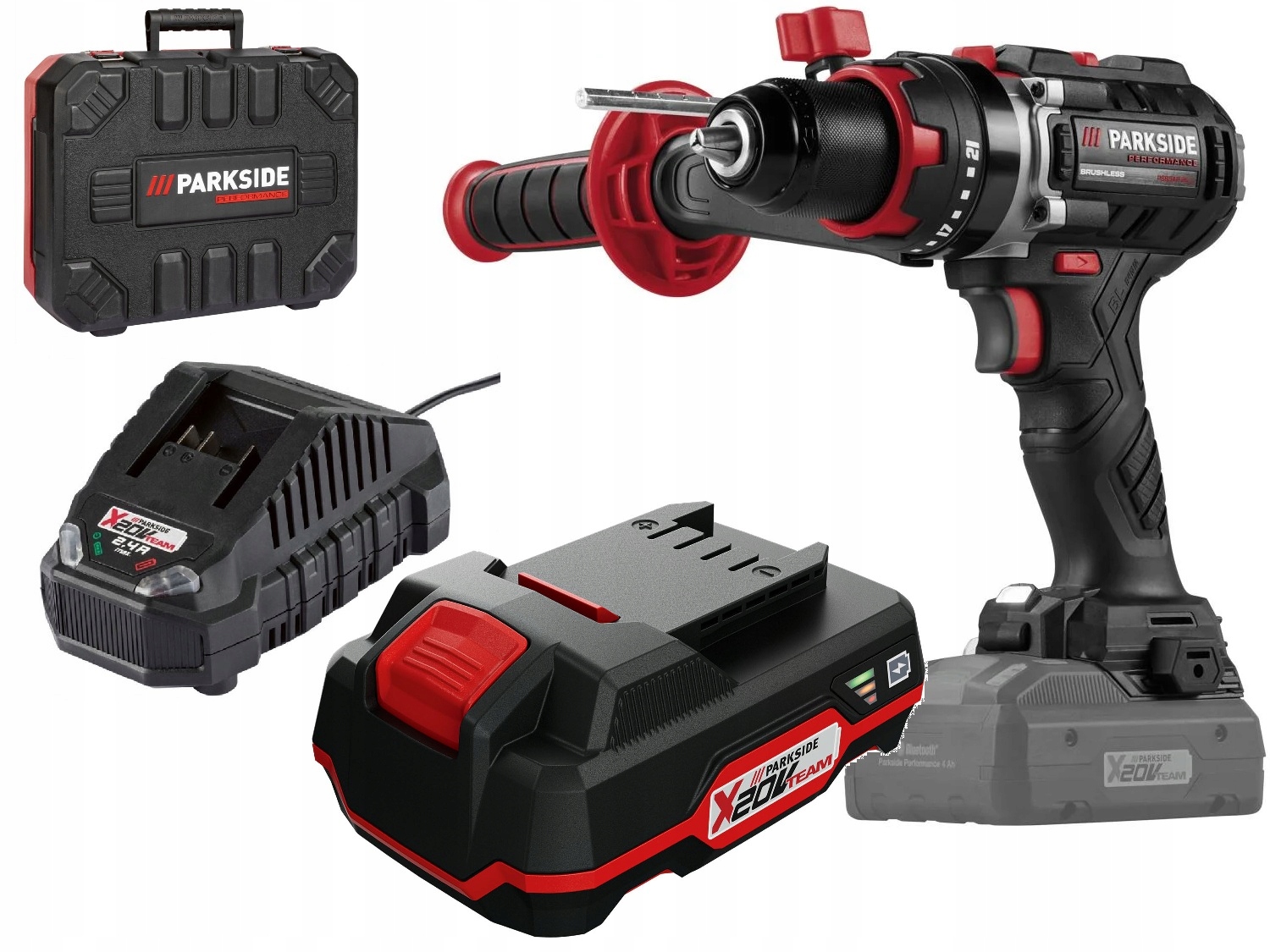 Parkside Akumulatorowa wiertarko-wkrętarka udarowa z akumulatorem i ładow.