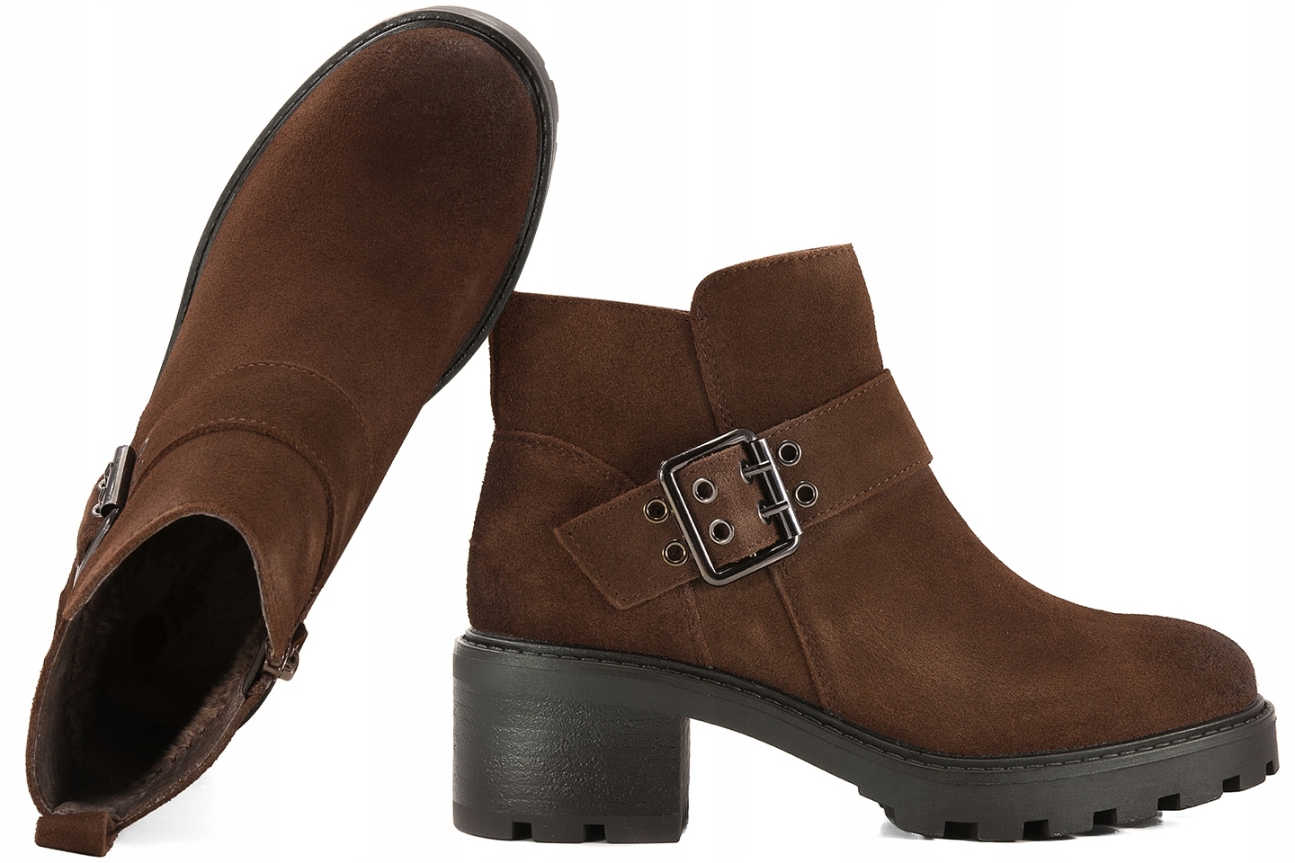 Sergio Leone BT720-S Zimní Semišové Kozačky Dámské Kotníkové Boty Kůže hnědá 40