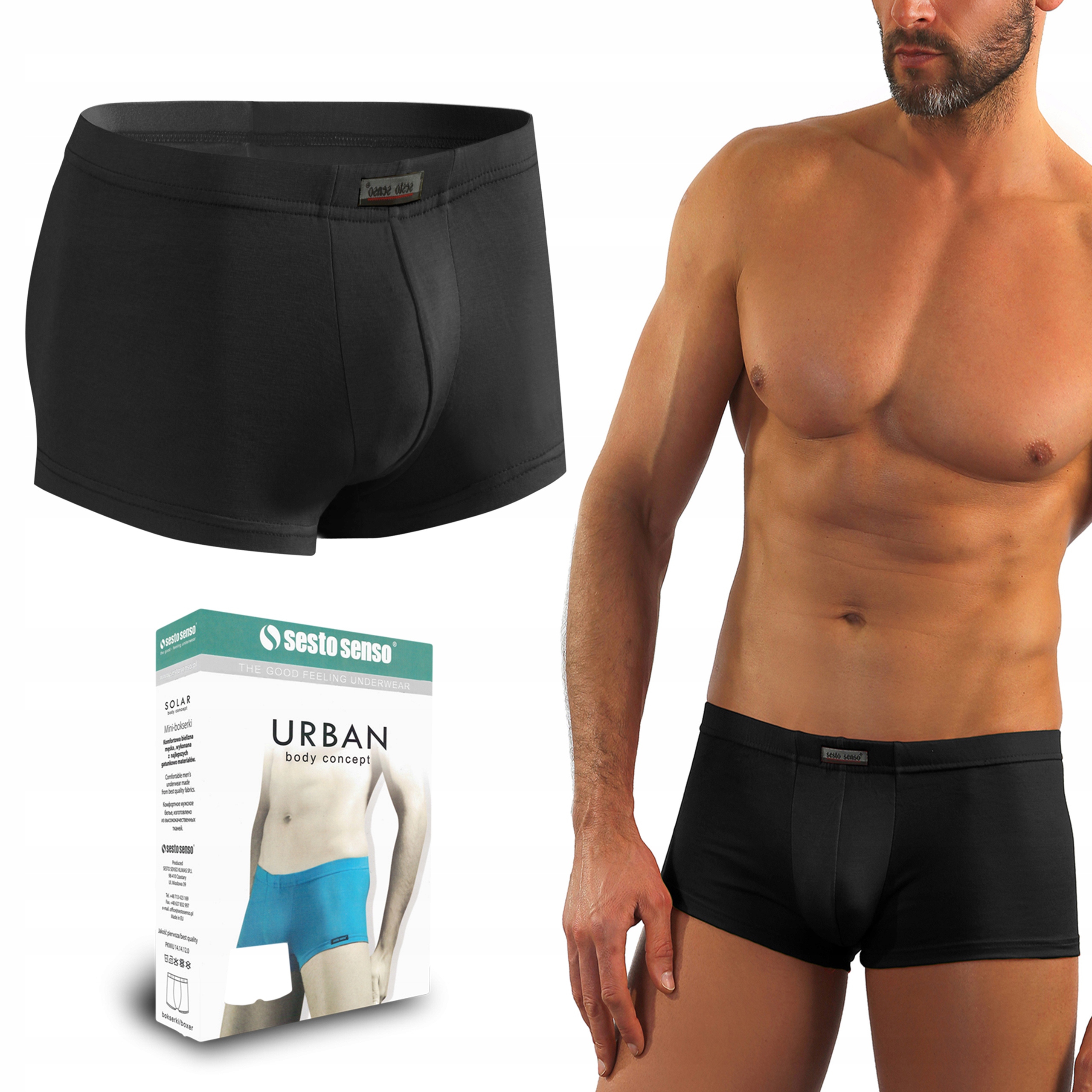 

Krótkie mini bokserki Sesto Senso Urban Czarny L
