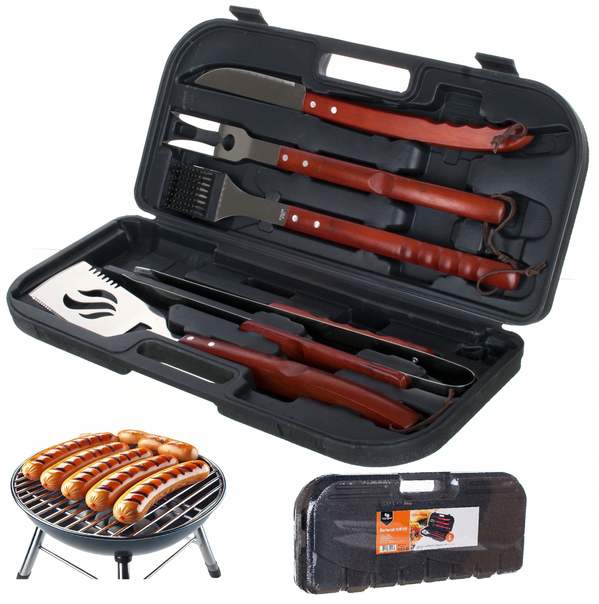 Zestaw do Grilla 5w1 stal Nierdzewna akcesoria Bbq Walizka