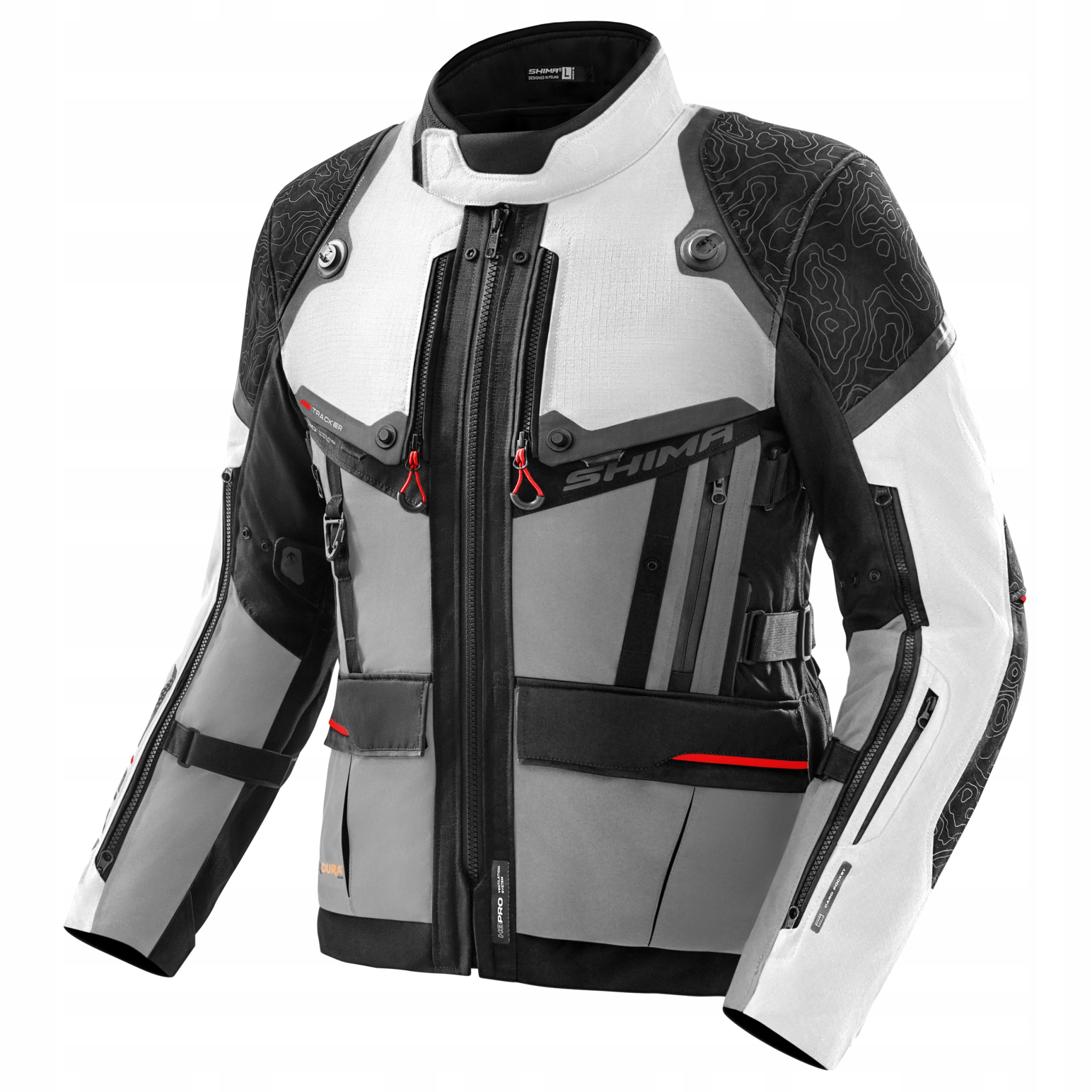 Turistická motocyklová bunda Shima Tracker Light Grey XL