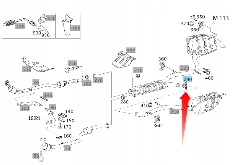 

Opaska Obejma Wydechu Mercedes W211 W203 C219
