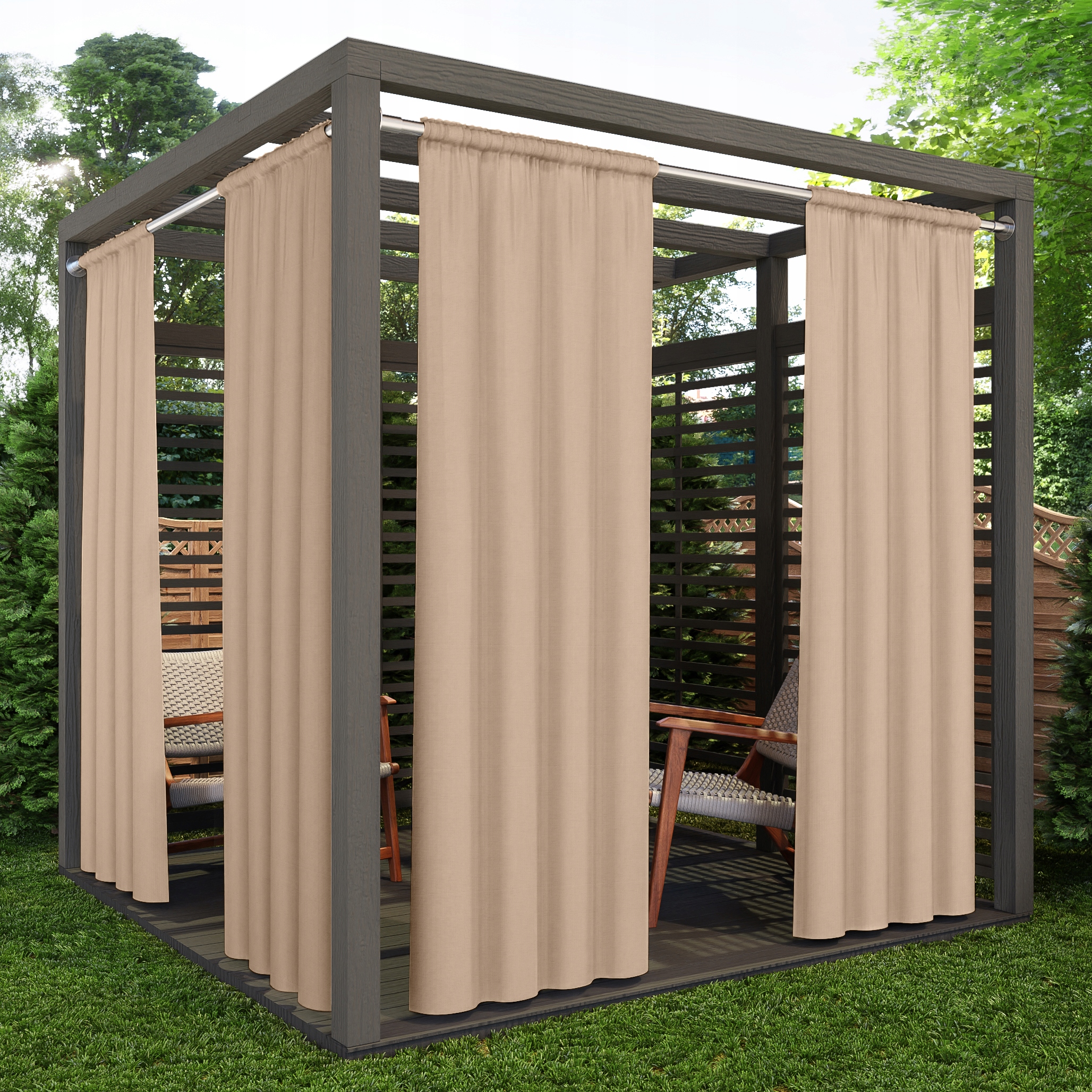 ZASŁONY OGRODOWE 155x180 DO ALTANY WODOODPORNE ZASŁONA NA ZEWNĄTRZ KOLORY Długość 1.8 m