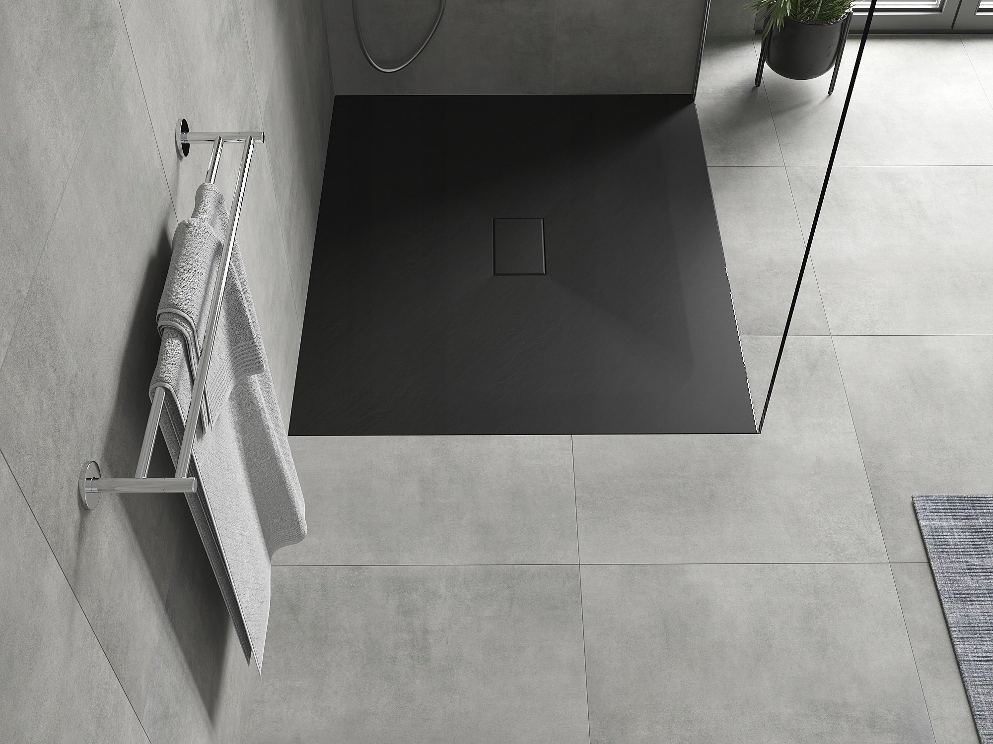 MEXEN HUGO BRODZIK PROSTOKĄTNY SMC 140 x 100 CM CZARNY Kod producenta 42701014