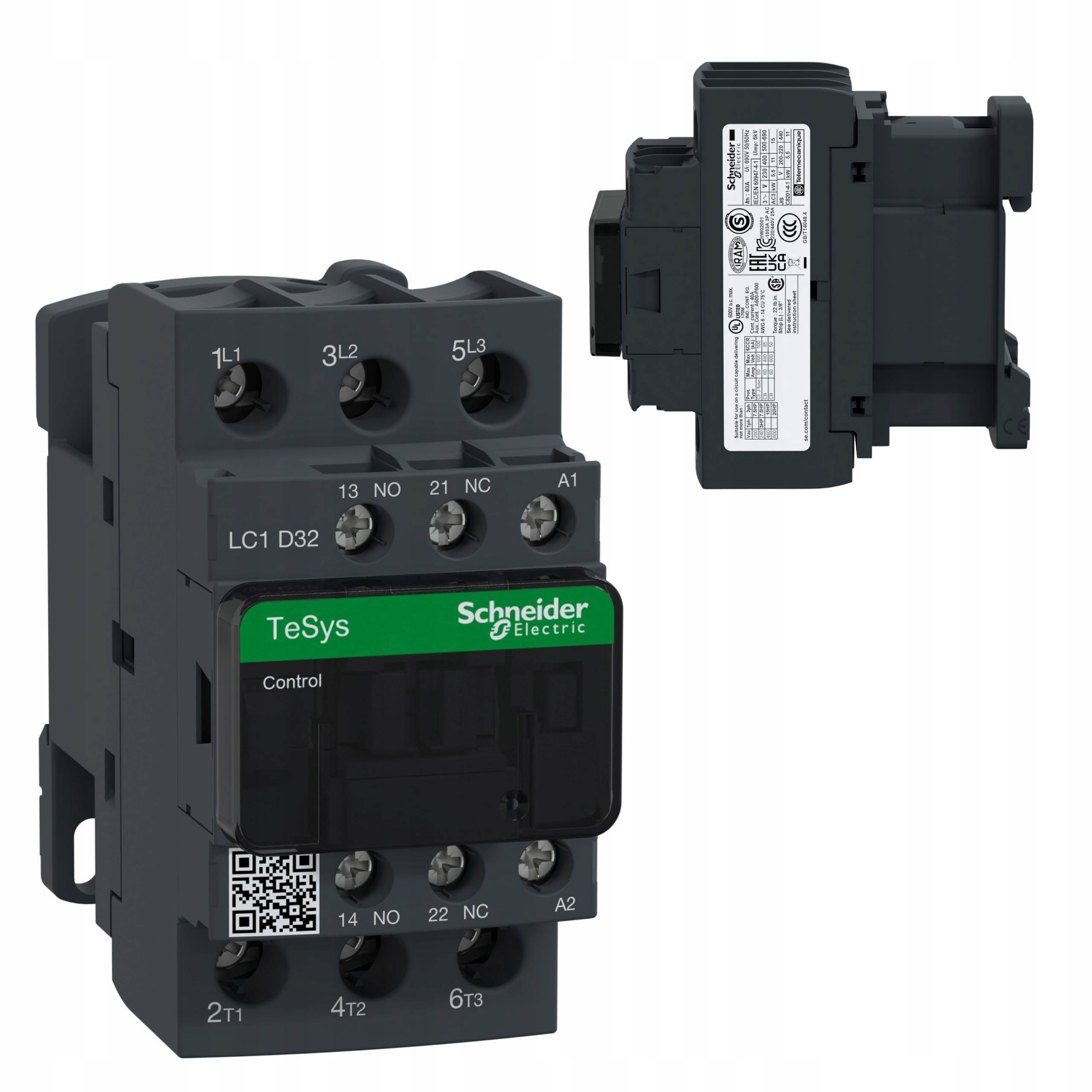 Stýkač výkonu TeSys pre Din lištu Schneider LC1D32P7 32A 3P 230VAC