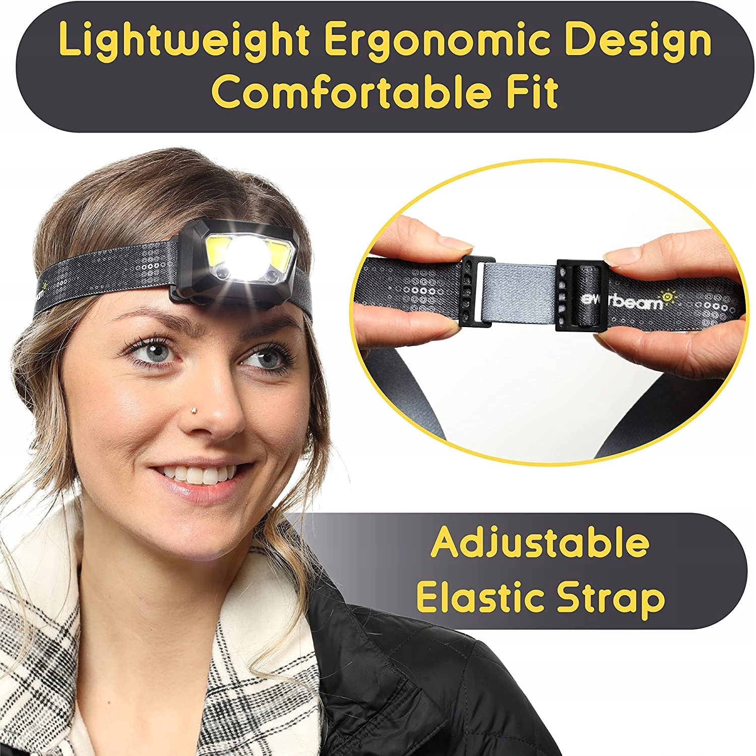 EVERBEAM H7 Latarka Czołowa LED Wodoodporna 1100 Lumen 28h Outdoor Camping — miniatura 2