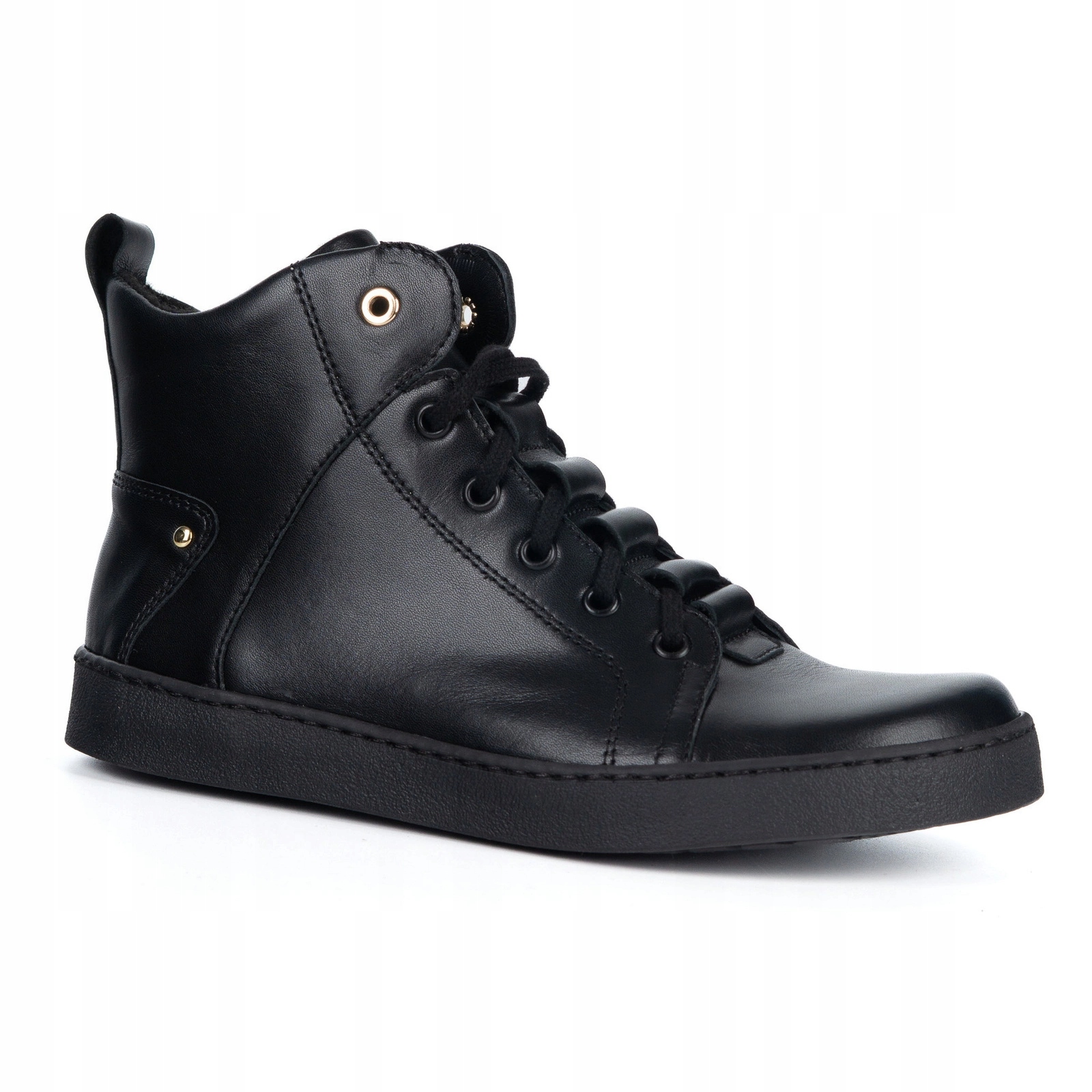 Barefoot kožené minimalistické boty Riley zateplené, černé, velikost 39