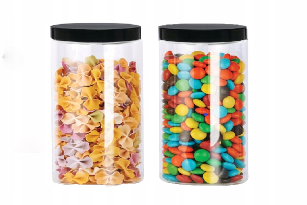 

Słoik Plastikowy 1250ML Pojemnik Na Żywność 2SZT
