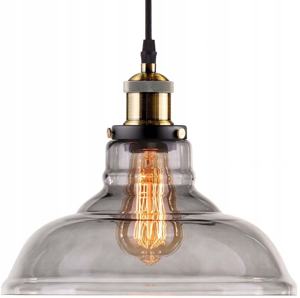 Sklenená závesná lampa dymové sklo do obývačky