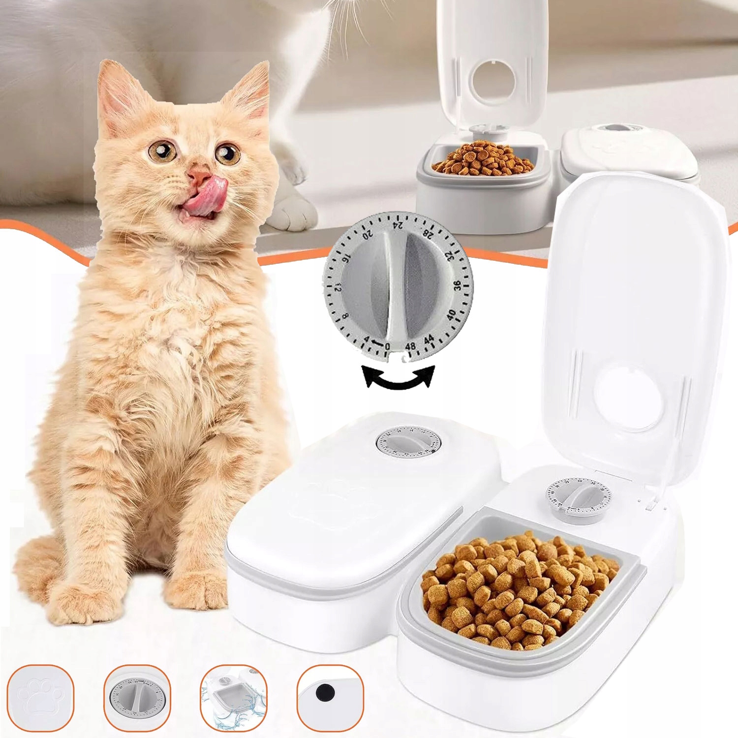 Levně Automatický Dávkovač Krmiva Pro Domácí Zvířata S 48HODINOVÝM Časovačem