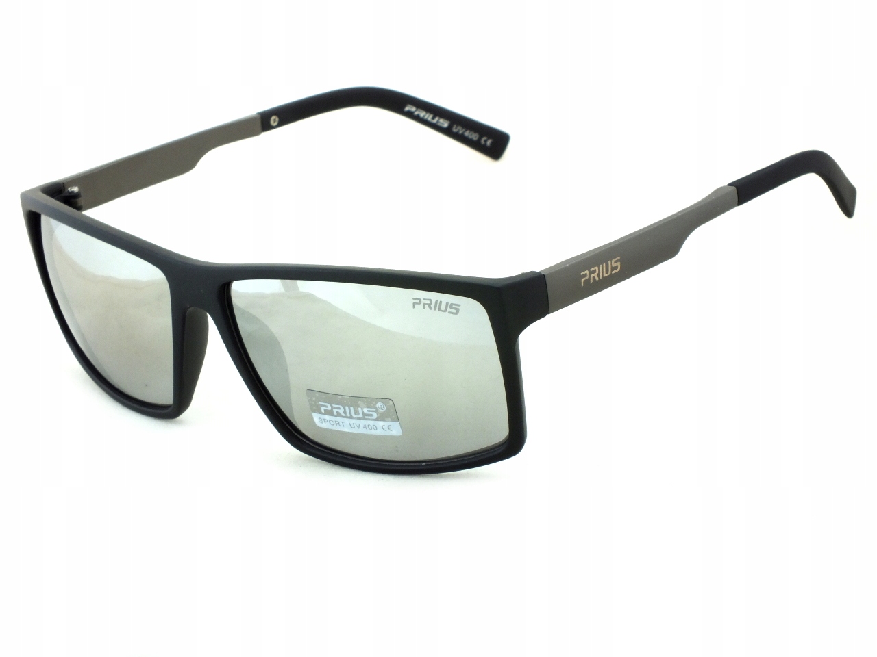 Okulary sportowe Prius z filtrami Srebrne Lustro męskie nerdy