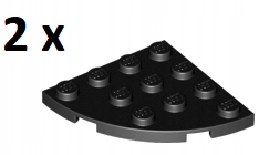 

Lego Black Plate Round Corner 4x4 30565 2szt