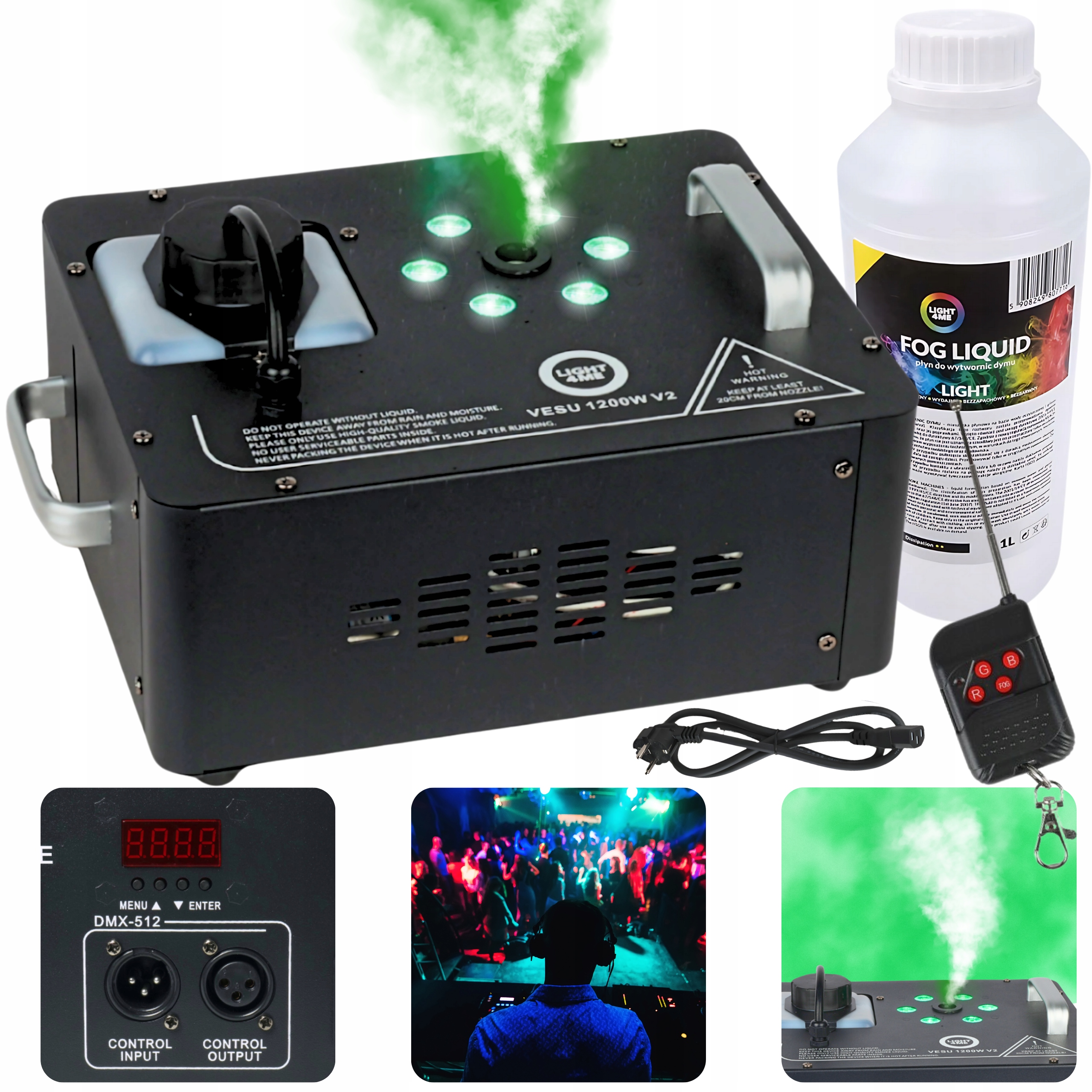 Výrobca Vertikálneho Dymu s Led Rgb 1200 W Dymová Jednotka Dmx+pilot Kvapalina