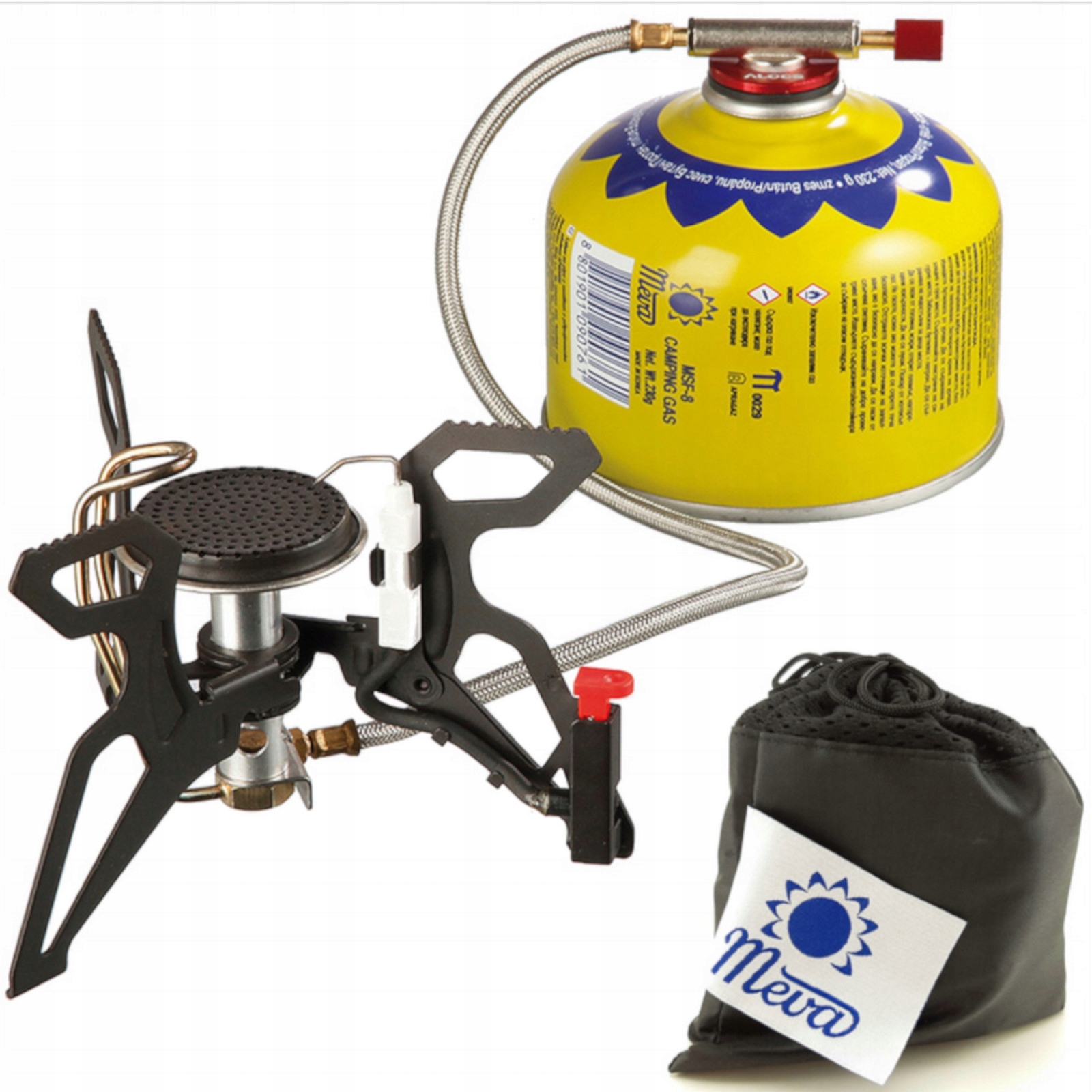 Turistický vařič s plynovým ohřívačem a piezozapalovačem Spider Pro 3 kW