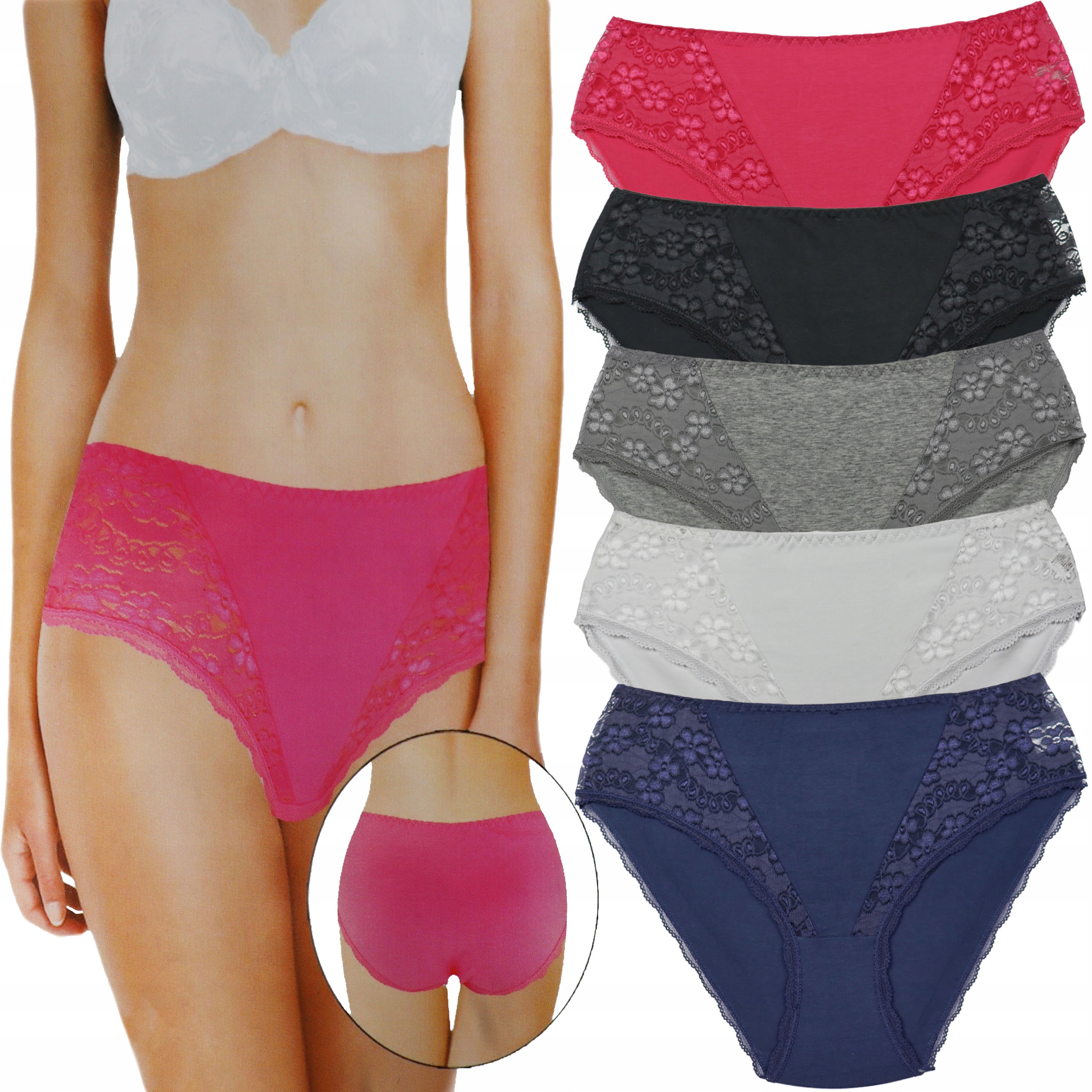 

Majtki Bawełniane figi Damskie Koronkowe Plus Size