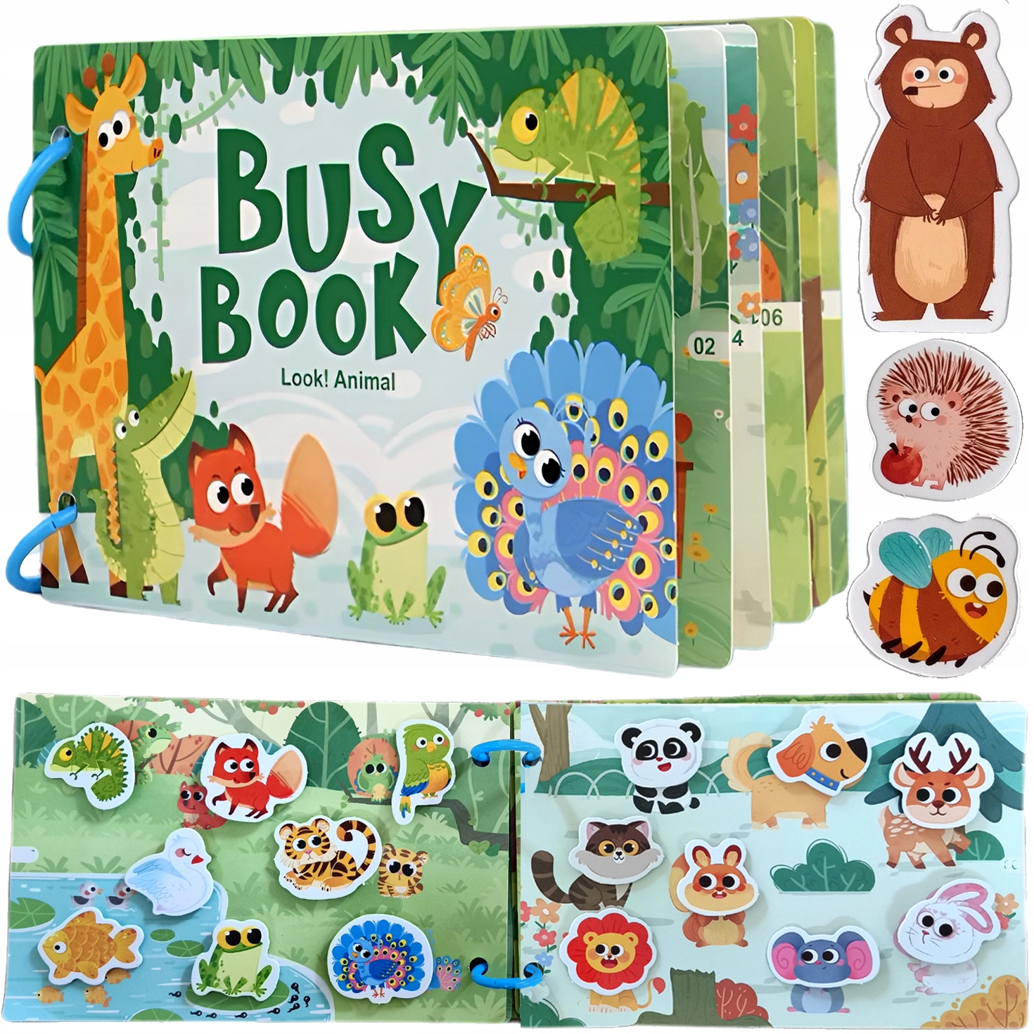 KSIĄŻECZKA Z RZEPAMI BUSY BOOK DLA DZIECI ZWIERZĄTKA NA RZEPY UKŁADANKA