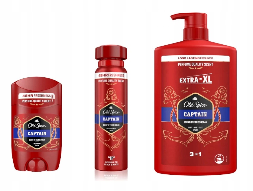 Captain — zestaw: sztyft, spray i żel