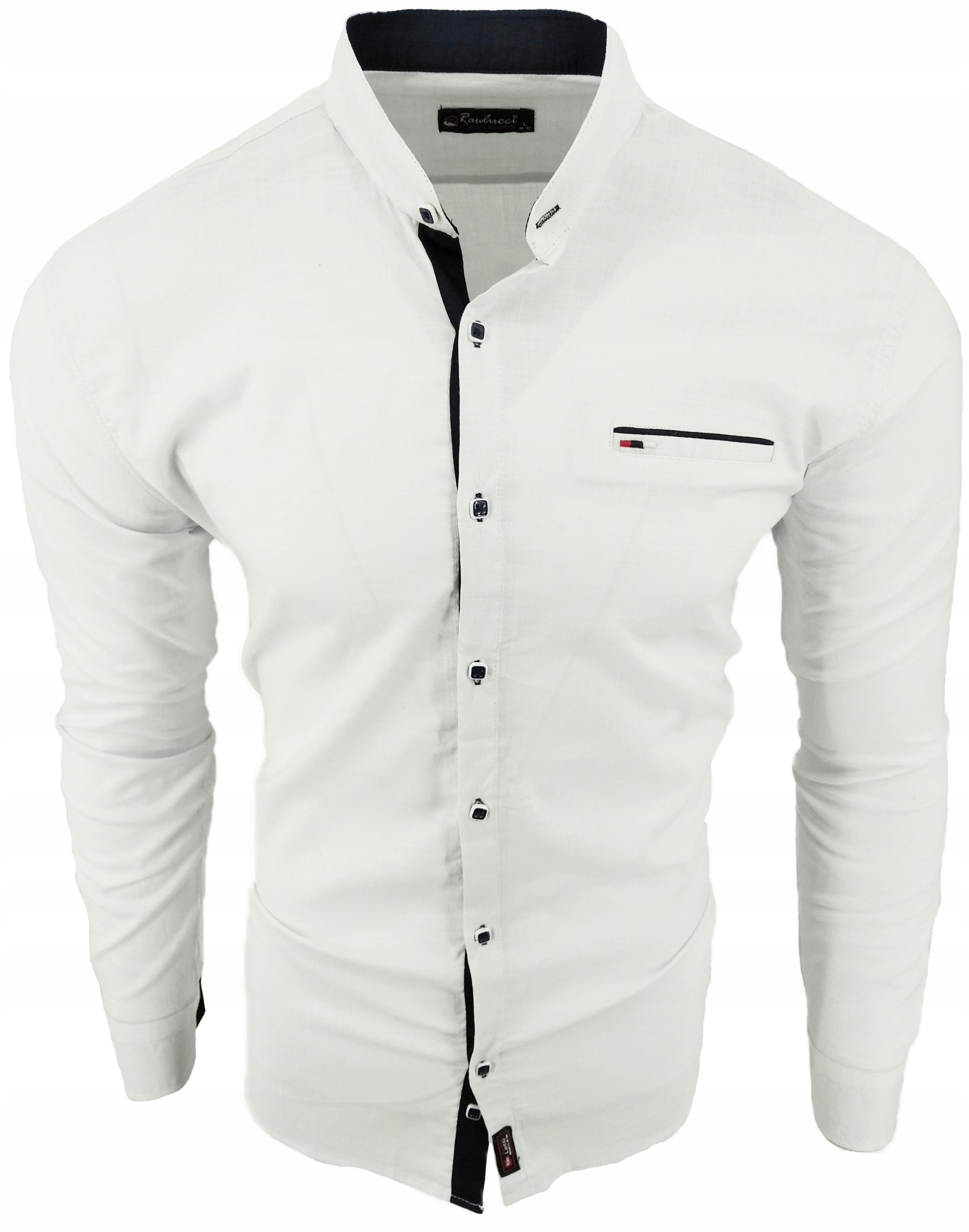 Pánská Bílá Košile Se Stojáčkem Sign 07 Bílá 5XL XXXXXL 51/52