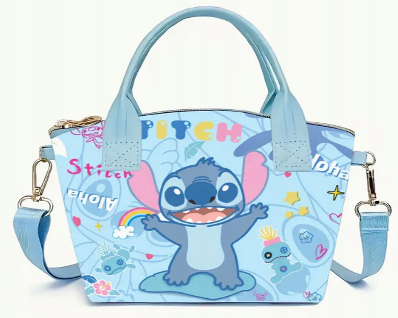 torebka dziecięca DO RĄCZKI JEDNOKOMOROWA na ramię STITCH błękit