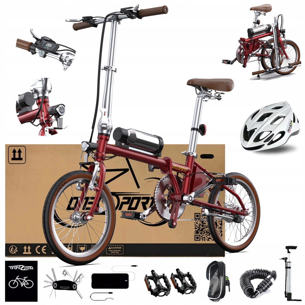 Rower elektryczny Miasto Składany Onesport OT02 250W 36V 5.2AH 25KM/H 16"PL