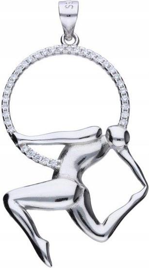 Stříbrný přívěsek 925 gymnastka na kole 3,61g ring s ženou jako dárek