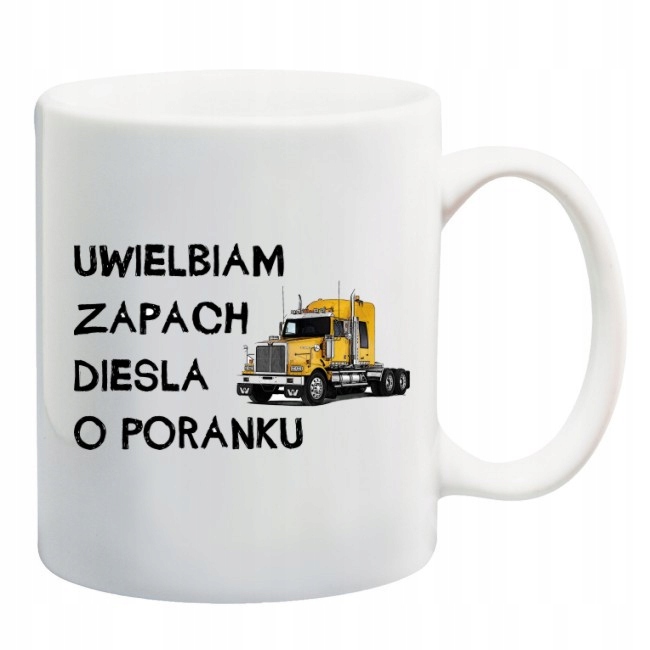 

Kubek uwielbiam zapach diesla o poranku ciężarówka