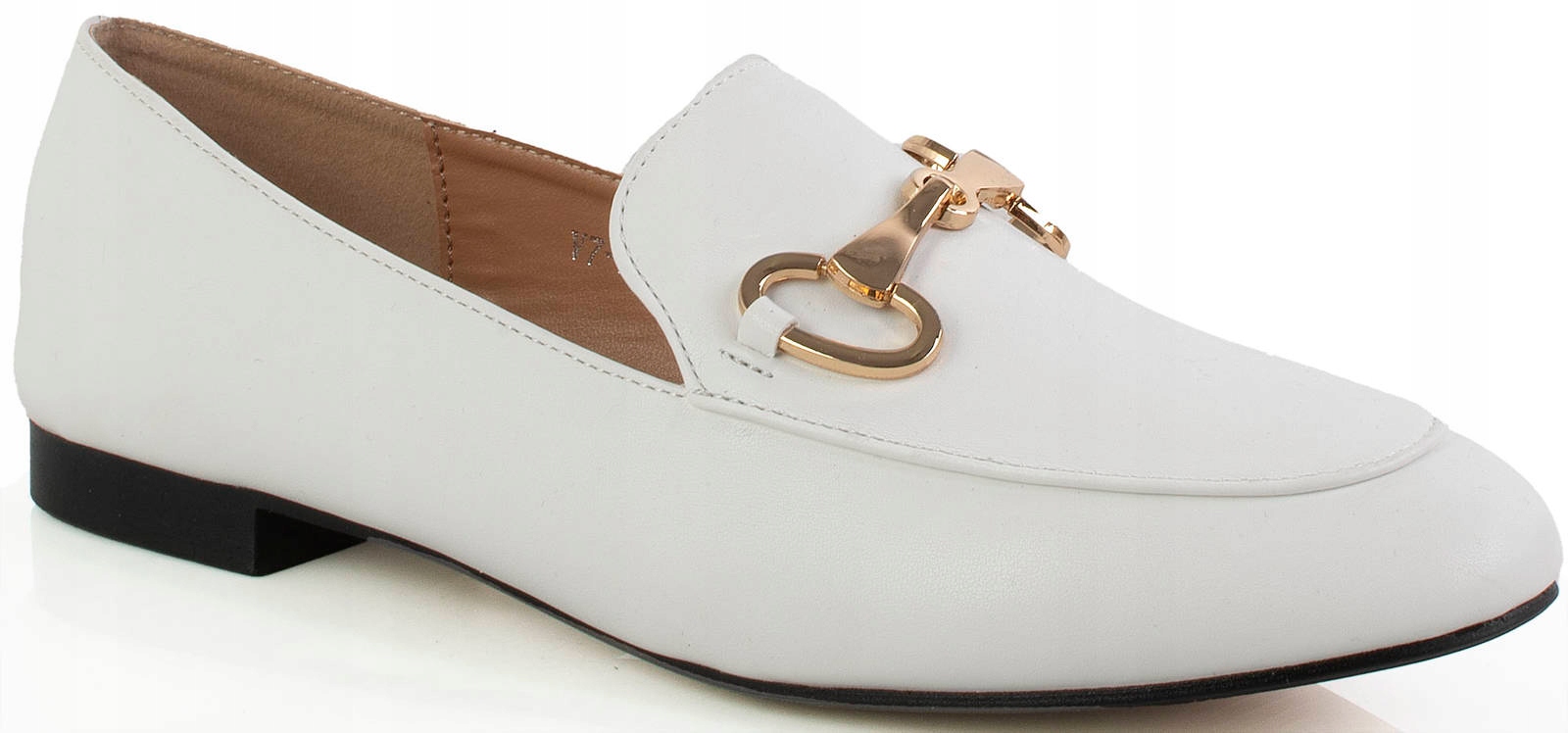 MOKASYNY PÓŁBUTY CZARNE ŁAŃCUCH EKOSKÓRA 38 Płeć kobieta