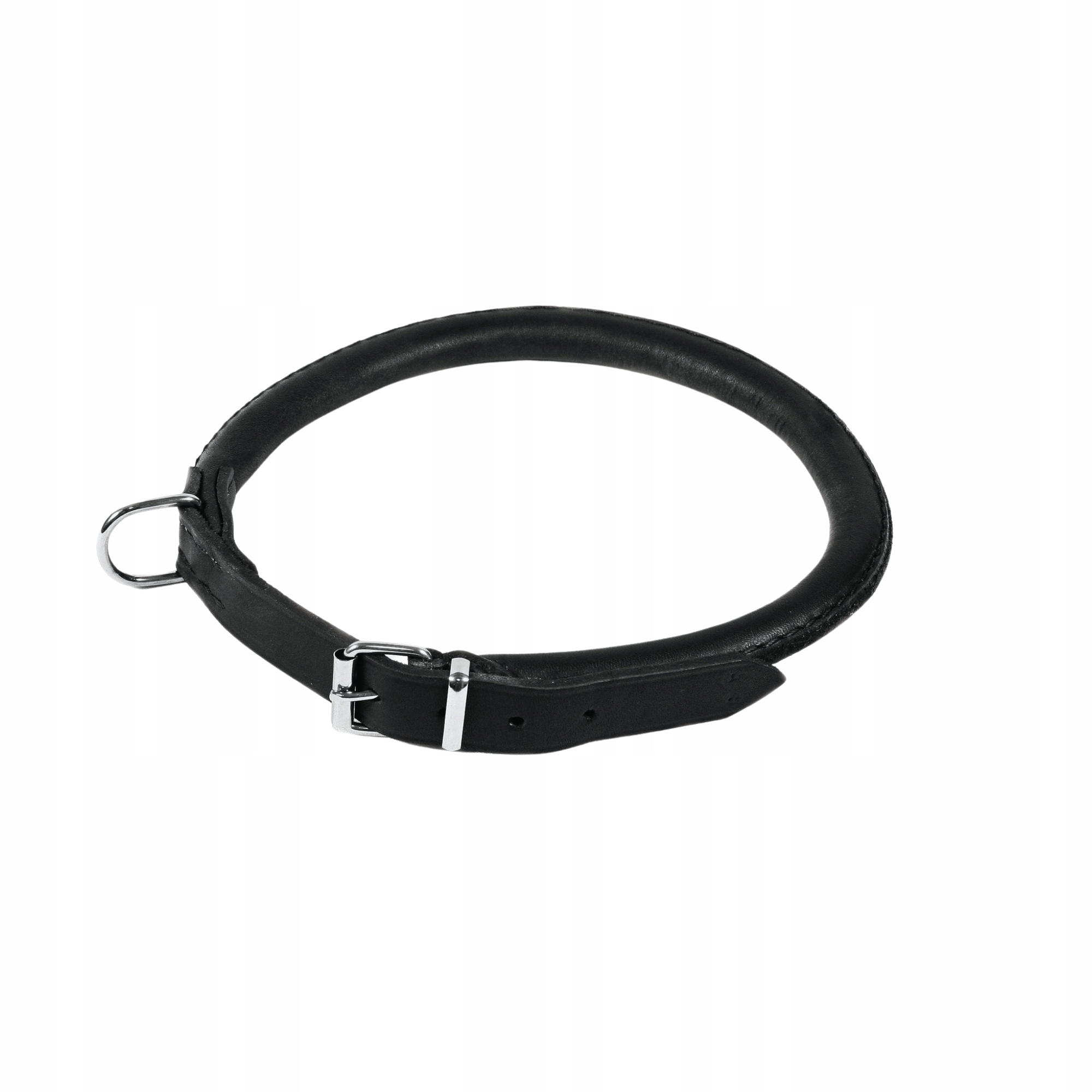 Levně Dingo obojek, kulatá kůže Soft, 1,2 x 65 cm, černý