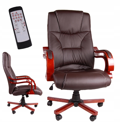 Giosedio Nowy brązowy Fotel Biuro Z Drewnem BSL003M Masaż