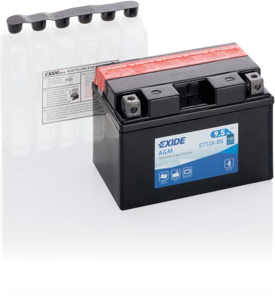 Akumulator motocyklowy Exide Bike ET12A-BS YT12A-BS 12V 9.5Ah 130A En L+