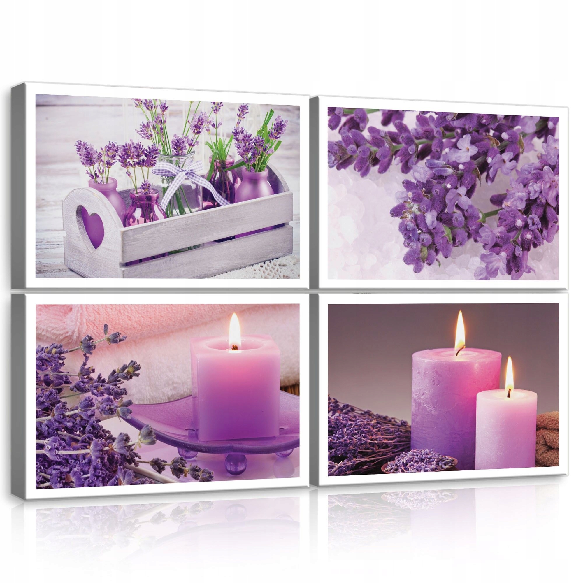 Obraz 120x80 Levandule svíčky relaxační fialová Provence příroda klid