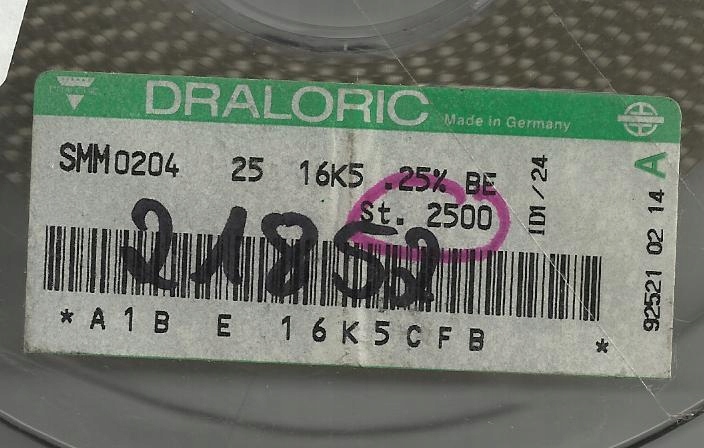 20x 16k5 0.25% 25ppm Rezystor Smd minimelf SMM0204