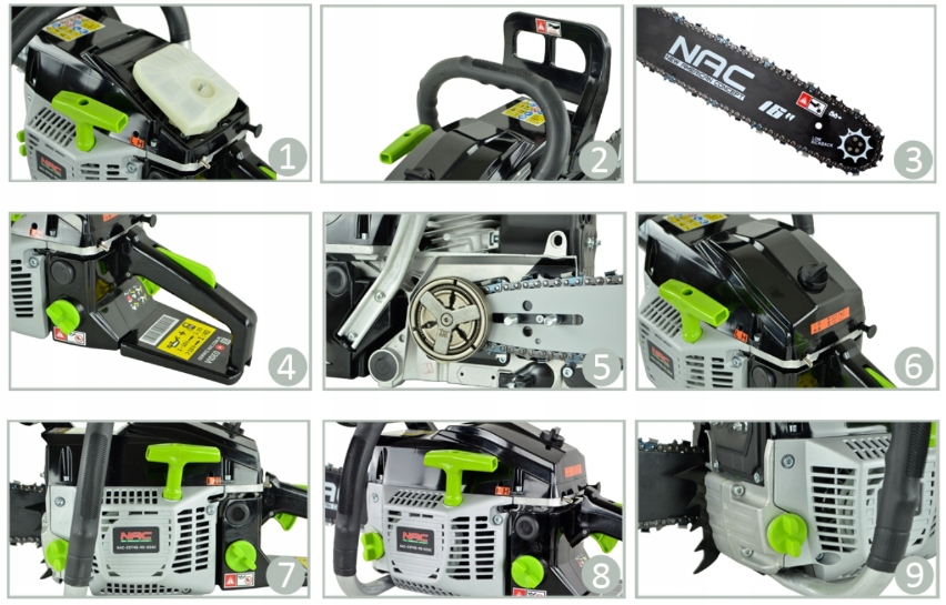 NAC PIŁA PILARKA SPALINOWA ŁAŃCUCHOWA CST45-40-02 łańcuch prowadnica 16" Moc silnika 2.2 KM