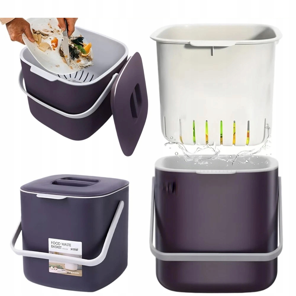 Levně Odpadkový Koš Kuchyňský Kompostér Bio 4 L S Víkem